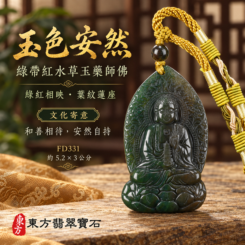 水草玉藥師佛項鍊玉珮|光明安定・慈悲關懷・善願精進・平安吉祥|綠帶紅水草玉藥師佛|藥師如來|藥師佛玉珮・藥師佛玉墜・藥師佛吊墜・藥師佛項鍊|FD331|男女玉石項鍊・送禮收藏|客製化訂做藥師佛玉珮、藥師佛玉墜、藥師佛吊墜、藥師佛項鍊|附東方翡翠寶石保證卡・東方翡翠寶石 水草玉藥師佛項鍊玉珮|光明安定・慈悲關懷・善願精進・平安吉祥|綠帶紅水草玉藥師佛|藥師如來|藥師佛玉珮・藥師佛玉墜・藥師佛吊墜・藥師佛項鍊|FD331|男女玉石項鍊・送禮收藏|客製化訂做藥師佛玉珮、藥師佛玉墜、藥師佛吊墜、藥師佛項鍊|附東方翡翠寶石保證卡・東方翡翠寶石