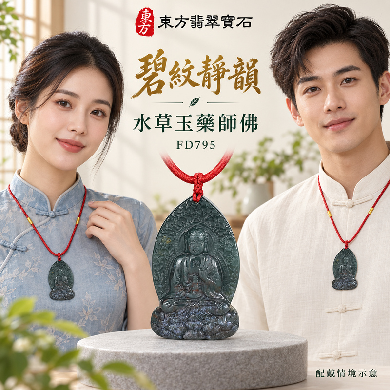 水草玉藥師佛項鍊玉珮|光明安定・慈悲關懷・善願精進・平安吉祥|水草玉藥師佛|藥師如來|藥師佛玉珮・藥師佛玉墜・藥師佛吊墜・藥師佛項鍊|FD795|男女玉石項鍊・送禮收藏|客製化訂做藥師佛玉珮、藥師佛玉墜、藥師佛吊墜、藥師佛項鍊|附東方翡翠寶石保證卡・東方翡翠寶石 水草玉藥師佛項鍊玉珮|光明安定・慈悲關懷・善願精進・平安吉祥|水草玉藥師佛|藥師如來|藥師佛玉珮・藥師佛玉墜・藥師佛吊墜・藥師佛項鍊|FD795|男女玉石項鍊・送禮收藏|客製化訂做藥師佛玉珮、藥師佛玉墜、藥師佛吊墜、藥師佛項鍊|附東方翡翠寶石保證卡・東方翡翠寶石