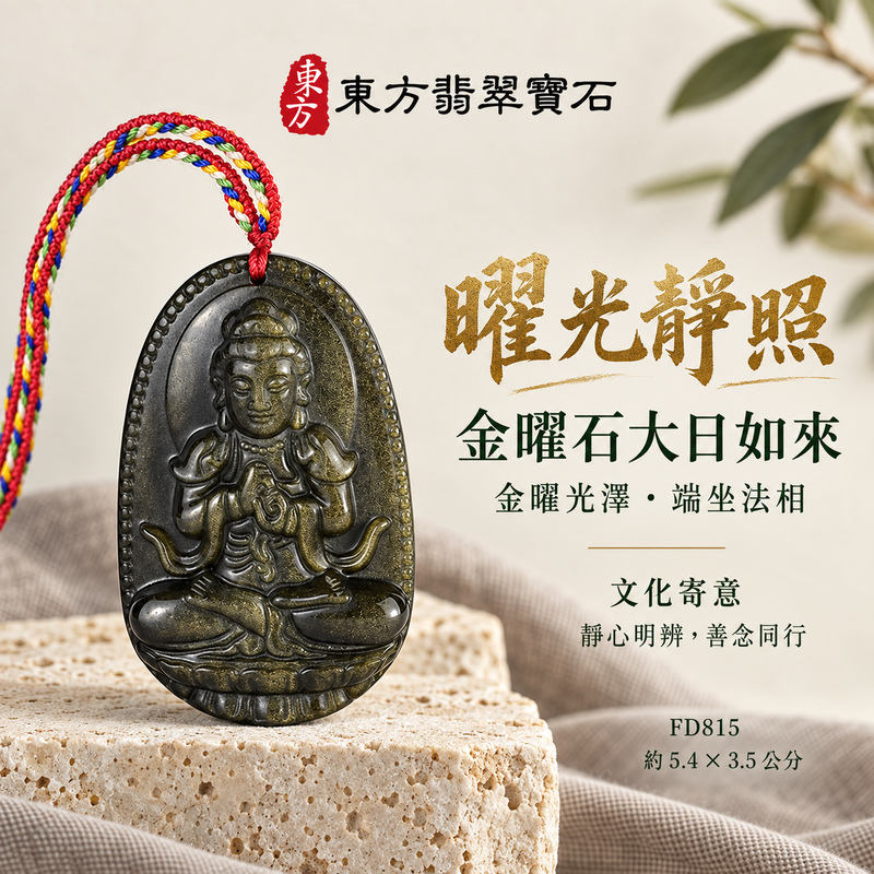 金曜石大日如來項鍊玉珮｜光明遍照・智慧開展・正念精進・平安守護｜金曜石大日如來｜大日如來｜大日如來玉珮・大日如來玉墜・大日如來吊墜・大日如來項鍊｜FD815｜男女玉石項鍊・送禮收藏｜客製化訂做大日如來玉珮、大日如來玉墜、大日如來吊墜、大日如來項鍊｜附東方翡翠寶石保證卡・東方翡翠寶石