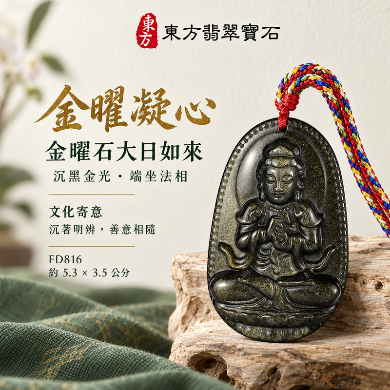 金曜石大日如來項鍊玉珮｜光明遍照・智慧開展・正念精進・平安守護｜金曜石大日如來｜大日如來｜大日如來玉珮・大日如來玉墜・大日如來吊墜・大日如來項鍊｜FD816｜男女玉石項鍊・送禮收藏｜客製化訂做大日如來玉珮、大日如來玉墜、大日如來吊墜、大日如來項鍊｜附東方翡翠寶石保證卡・東方翡翠寶石