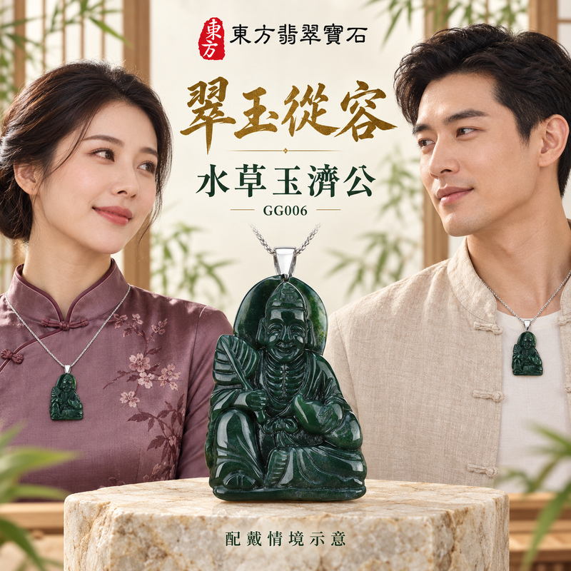 水草玉濟公項鍊玉珮|扶危濟困・自在豁達・慈悲行善・吉祥相隨|水草玉濟公|濟公|濟公玉珮・濟公玉墜・濟公吊墜・濟公項鍊|GG006|男女玉石項鍊・送禮收藏|客製化訂做濟公玉珮、濟公玉墜、濟公吊墜、濟公項鍊|附東方翡翠寶石保證卡・東方翡翠寶石 水草玉濟公項鍊玉珮|扶危濟困・自在豁達・慈悲行善・吉祥相隨|水草玉濟公|濟公|濟公玉珮・濟公玉墜・濟公吊墜・濟公項鍊|GG006|男女玉石項鍊・送禮收藏|客製化訂做濟公玉珮、濟公玉墜、濟公吊墜、濟公項鍊|附東方翡翠寶石保證卡・東方翡翠寶石