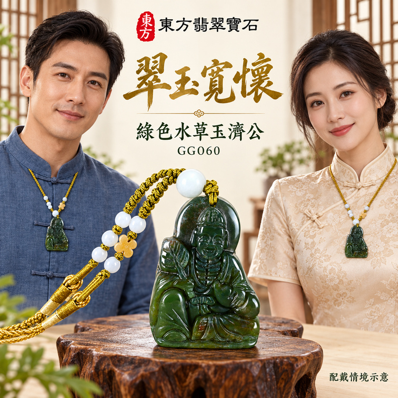 水草玉濟公項鍊玉珮|扶危濟困・自在豁達・慈悲行善・吉祥相隨|綠色水草玉濟公|濟公|濟公玉珮・濟公玉墜・濟公吊墜・濟公項鍊|GG060|男女玉石項鍊・送禮收藏|客製化訂做濟公玉珮、濟公玉墜、濟公吊墜、濟公項鍊|附東方翡翠寶石保證卡・東方翡翠寶石 水草玉濟公項鍊玉珮|扶危濟困・自在豁達・慈悲行善・吉祥相隨|綠色水草玉濟公|濟公|濟公玉珮・濟公玉墜・濟公吊墜・濟公項鍊|GG060|男女玉石項鍊・送禮收藏|客製化訂做濟公玉珮、濟公玉墜、濟公吊墜、濟公項鍊|附東方翡翠寶石保證卡・東方翡翠寶石