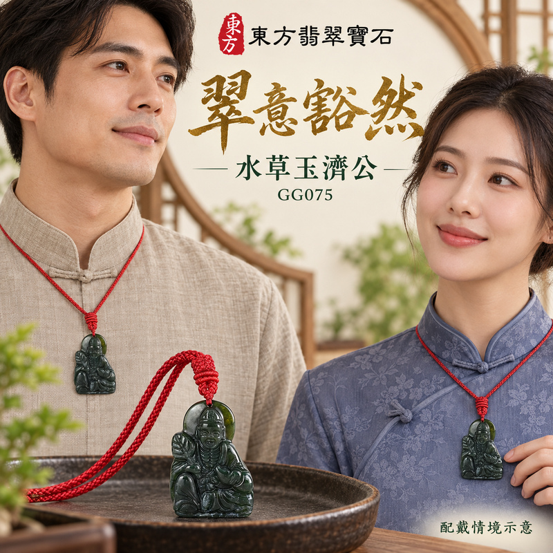 水草玉濟公項鍊玉珮|扶危濟困・自在豁達・慈悲行善・吉祥相隨|水草玉濟公|濟公|濟公玉珮・濟公玉墜・濟公吊墜・濟公項鍊|GG075|男女玉石項鍊・送禮收藏|客製化訂做濟公玉珮、濟公玉墜、濟公吊墜、濟公項鍊|附東方翡翠寶石保證卡・東方翡翠寶石 水草玉濟公項鍊玉珮|扶危濟困・自在豁達・慈悲行善・吉祥相隨|水草玉濟公|濟公|濟公玉珮・濟公玉墜・濟公吊墜・濟公項鍊|GG075|男女玉石項鍊・送禮收藏|客製化訂做濟公玉珮、濟公玉墜、濟公吊墜、濟公項鍊|附東方翡翠寶石保證卡・東方翡翠寶石