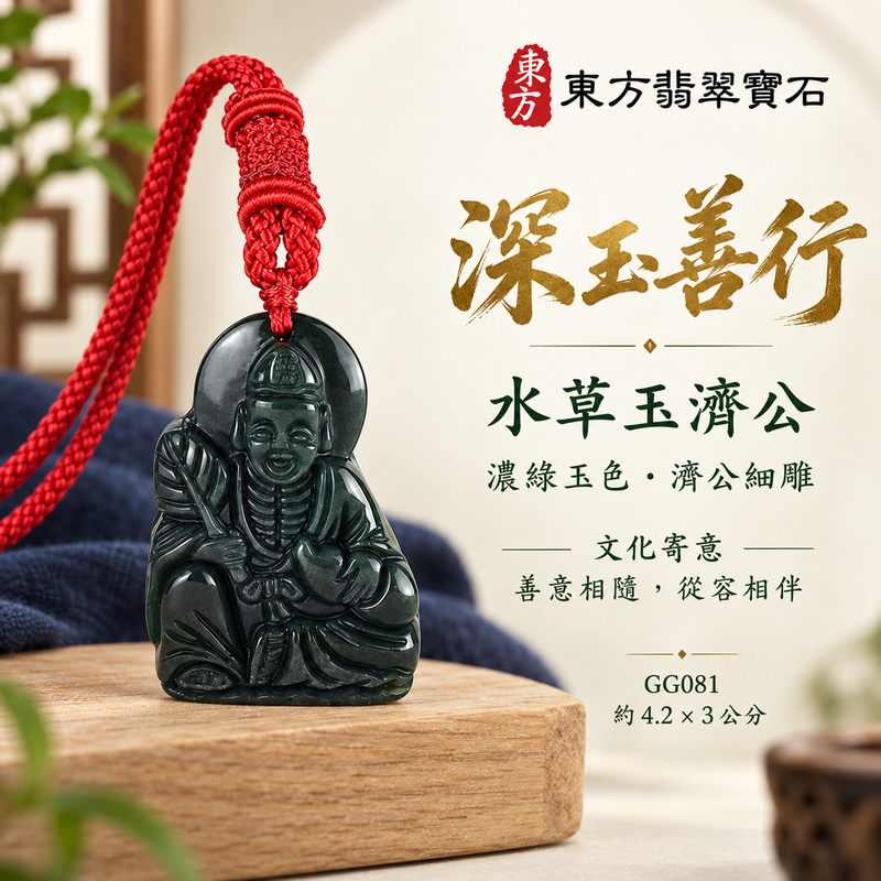 水草玉濟公項鍊玉珮|扶危濟困・自在豁達・慈悲行善・吉祥相隨|水草玉濟公|濟公|濟公玉珮・濟公玉墜・濟公吊墜・濟公項鍊|GG081|男女玉石項鍊・送禮收藏|客製化訂做濟公玉珮、濟公玉墜、濟公吊墜、濟公項鍊|附東方翡翠寶石保證卡・東方翡翠寶石 水草玉濟公項鍊玉珮|扶危濟困・自在豁達・慈悲行善・吉祥相隨|水草玉濟公|濟公|濟公玉珮・濟公玉墜・濟公吊墜・濟公項鍊|GG081|男女玉石項鍊・送禮收藏|客製化訂做濟公玉珮、濟公玉墜、濟公吊墜、濟公項鍊|附東方翡翠寶石保證卡・東方翡翠寶石