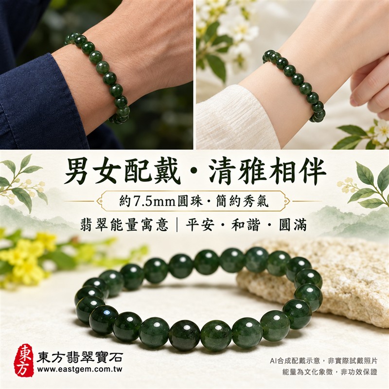 油青種翡翠手鍊、油青種緬甸玉手鍊|深綠色翡翠圓珠、珠徑約7.5mm小巧珠型、圓潤秀氣、細緻串連、深淺綠意、油潤光澤、自然玉石紋理、沉穩清雅|簡約珠串、低調耐看、日常百搭|平安和諧、圓滿順心、福氣相伴、長久安好吉祥寓意|男女日常配戴、簡約穿搭、生日紀念送禮、自戴珍藏|客製化翡翠手鍊、翡翠手珠、翡翠珠串、翡翠珠子、緬甸玉手鍊、緬甸玉珠串、緬甸玉珠子與緬甸玉手珠搭配設計|附A貨翡翠雙證書|東方翡翠寶石|OOG018-2 油青種翡翠手鍊、油青種緬甸玉手鍊|深綠色翡翠圓珠、珠徑約7.5mm小巧珠型、圓潤秀氣、細緻串連、深淺綠意、油潤光澤、自然玉石紋理、沉穩清雅|簡約珠串、低調耐看、日常百搭|平安和諧、圓滿順心、福氣相伴、長久安好吉祥寓意|男女日常配戴、簡約穿搭、生日紀念送禮、自戴珍藏|客製化翡翠手鍊、翡翠手珠、翡翠珠串、翡翠珠子、緬甸玉手鍊、緬甸玉珠串、緬甸玉珠子與緬甸玉手珠搭配設計|附A貨翡翠雙證書|東方翡翠寶石|OOG018-2