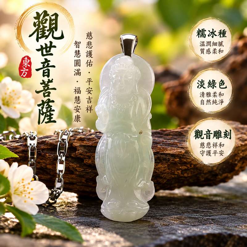 淡綠色糯冰種觀世音菩薩玉珮 I 慈悲護佑平安吉祥智慧圓滿溫潤淡綠色澤糯冰玉質 GY1513 觀音雕刻寓意守護順心福慧安康 I 緬甸A貨翡翠觀世音菩薩玉珮附雙證書適合日常佩戴收藏送禮傳承東方玉文化祝福心意典雅玉飾1 淡綠色糯冰種觀世音菩薩玉珮 I 慈悲護佑平安吉祥智慧圓滿溫潤淡綠色澤糯冰玉質 GY1513 觀音雕刻寓意守護順心福慧安康 I 緬甸A貨翡翠觀世音菩薩玉珮附雙證書適合日常佩戴收藏送禮傳承東方玉文化祝福心意典雅玉飾1