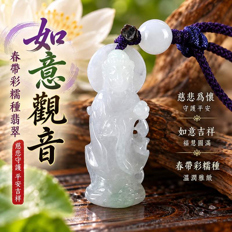 春帶彩糯種翡翠如意觀音觀世音菩薩玉珮 I 慈悲守護平安吉祥如意福慧圓滿溫潤雅緻 GY1577 土木金五行傳統玉文化祝福佩飾 I 緬甸A貨翡翠觀世音菩薩玉墜 I 如意觀音祥和護佑日常佩戴收藏送禮客製化訂做 I 中國玉石鑑定所與東方翡翠寶石保證書附雙證書1 春帶彩糯種翡翠如意觀音觀世音菩薩玉珮 I 慈悲守護平安吉祥如意福慧圓滿溫潤雅緻 GY1577 土木金五行傳統玉文化祝福佩飾 I 緬甸A貨翡翠觀世音菩薩玉墜 I 如意觀音祥和護佑日常佩戴收藏送禮客製化訂做 I 中國玉石鑑定所與東方翡翠寶石保證書附雙證書1