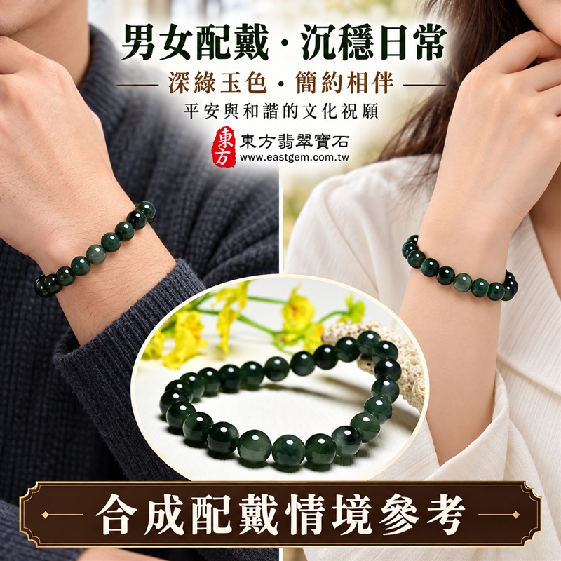 油青種A貨翡翠手鍊・油青種緬甸玉手鍊|約8mm細緻圓珠・深綠沉穩玉色・灰綠層次相映・圓潤飽滿珠型・自然玉質紋理・溫潤光澤・單圈簡約設計|招財納福、富足喜悅、平安和諧、圓滿相伴吉祥寓意|男女皆宜・低調質感・日常穿搭・生日與紀念日送禮|客製化翡翠手鍊、翡翠珠串、翡翠珠子、翡翠手珠、緬甸玉手鍊、緬甸玉珠串、緬甸玉珠子與緬甸玉手珠設計|附A貨翡翠雙證書|東方翡翠寶石|OOG015-3 油青種A貨翡翠手鍊・油青種緬甸玉手鍊|約8mm細緻圓珠・深綠沉穩玉色・灰綠層次相映・圓潤飽滿珠型・自然玉質紋理・溫潤光澤・單圈簡約設計|招財納福、富足喜悅、平安和諧、圓滿相伴吉祥寓意|男女皆宜・低調質感・日常穿搭・生日與紀念日送禮|客製化翡翠手鍊、翡翠珠串、翡翠珠子、翡翠手珠、緬甸玉手鍊、緬甸玉珠串、緬甸玉珠子與緬甸玉手珠設計|附A貨翡翠雙證書|東方翡翠寶石|OOG015-3
