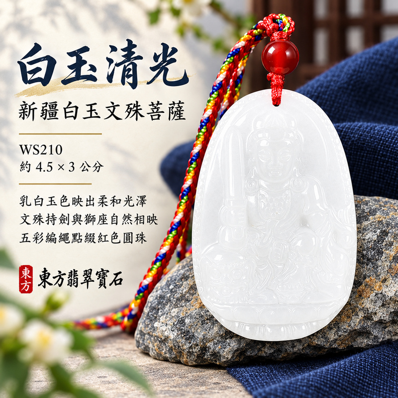 新疆白玉文殊菩薩項鍊玉珮|智慧圓明・明辨通達・學業精進・前程順遂|新疆白玉文殊菩薩|文殊菩薩|文殊菩薩玉珮・文殊菩薩玉墜・文殊菩薩吊墜・文殊菩薩項鍊|WS210|男女玉石項鍊・送禮收藏|客製化訂做文殊菩薩玉珮、文殊菩薩玉墜、文殊菩薩吊墜、文殊菩薩項鍊|附東方翡翠寶石保證卡・東方翡翠寶石 新疆白玉文殊菩薩項鍊玉珮|智慧圓明・明辨通達・學業精進・前程順遂|新疆白玉文殊菩薩|文殊菩薩|文殊菩薩玉珮・文殊菩薩玉墜・文殊菩薩吊墜・文殊菩薩項鍊|WS210|男女玉石項鍊・送禮收藏|客製化訂做文殊菩薩玉珮、文殊菩薩玉墜、文殊菩薩吊墜、文殊菩薩項鍊|附東方翡翠寶石保證卡・東方翡翠寶石