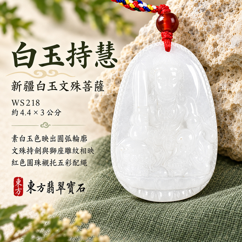 新疆白玉文殊菩薩項鍊玉珮|智慧圓明・明辨通達・學業精進・前程順遂|新疆白玉文殊菩薩|文殊菩薩|文殊菩薩玉珮・文殊菩薩玉墜・文殊菩薩吊墜・文殊菩薩項鍊|WS218|男女玉石項鍊・送禮收藏|客製化訂做文殊菩薩玉珮、文殊菩薩玉墜、文殊菩薩吊墜、文殊菩薩項鍊|附東方翡翠寶石保證卡・東方翡翠寶石 新疆白玉文殊菩薩項鍊玉珮|智慧圓明・明辨通達・學業精進・前程順遂|新疆白玉文殊菩薩|文殊菩薩|文殊菩薩玉珮・文殊菩薩玉墜・文殊菩薩吊墜・文殊菩薩項鍊|WS218|男女玉石項鍊・送禮收藏|客製化訂做文殊菩薩玉珮、文殊菩薩玉墜、文殊菩薩吊墜、文殊菩薩項鍊|附東方翡翠寶石保證卡・東方翡翠寶石