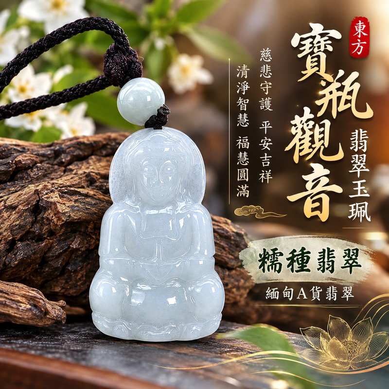 糯種翡翠寶瓶觀音觀世音菩薩玉珮 I 慈悲守護平安吉祥與福慧圓滿 I GY1899 緬甸A貨翡翠觀音項鍊玉墜 I 傳統寶瓶觀音文化象徵清淨智慧與慈悲祝福 I 木土五行玉石文化寓意與日常隨身佩戴收藏 I 適合自用珍藏親友祝福與節慶贈禮 I 附雙證書中國玉石鑑定所及東方翡翠寶石保證書 I 經典觀世音菩薩雕刻題材與客製化訂做服務1 糯種翡翠寶瓶觀音觀世音菩薩玉珮 I 慈悲守護平安吉祥與福慧圓滿 I GY1899 緬甸A貨翡翠觀音項鍊玉墜 I 傳統寶瓶觀音文化象徵清淨智慧與慈悲祝福 I 木土五行玉石文化寓意與日常隨身佩戴收藏 I 適合自用珍藏親友祝福與節慶贈禮 I 附雙證書中國玉石鑑定所及東方翡翠寶石保證書 I 經典觀世音菩薩雕刻題材與客製化訂做服務1