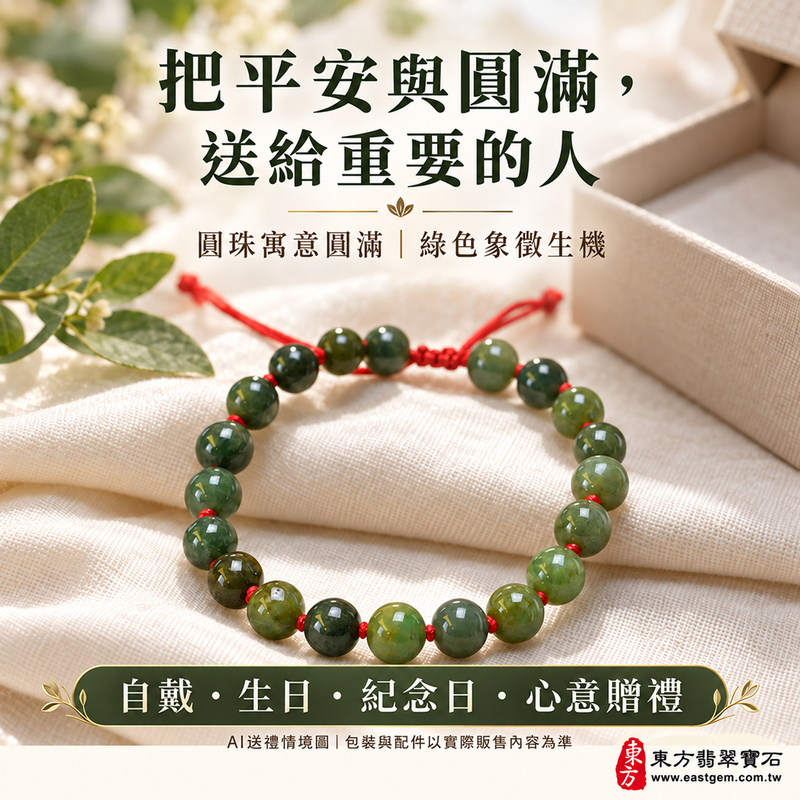 【附A貨翡翠雙證書】糯種綠翡翠手鍊・糯種緬甸玉手珠｜溫潤糯感・深淺綠色層次・圓珠圓滿・平安吉祥・綠意生機寓意｜珠徑約7.7mm／20顆珠／OJK056｜男女日常配戴・生日紀念日送禮｜可洽詢客製翡翠珠串、翡翠珠子、緬甸玉珠串與手圍調整-5