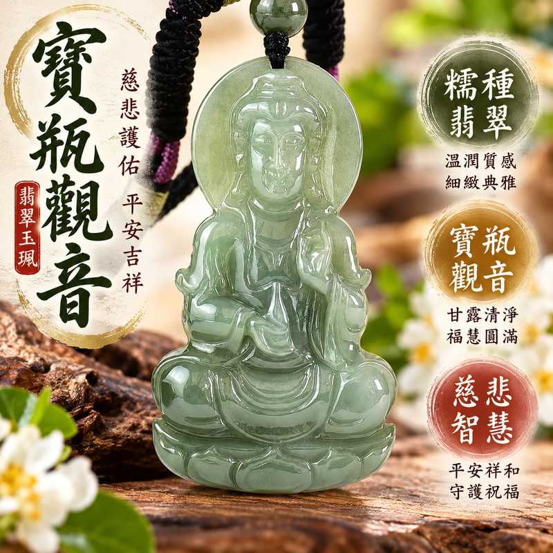 糯種翡翠寶瓶觀音觀世音菩薩玉珮 I 慈悲智慧守護平安吉祥福慧圓滿寶瓶甘露清淨祥和寓意 GY2179 傳統東方玉文化祝福 I 緬甸A貨翡翠糯種觀音項鍊玉墜男女皆宜日常佩戴祈福收藏送禮 I 附雙證書中國玉石鑑定所與東方翡翠寶石保證書客製化訂做觀世音菩薩玉珮1 糯種翡翠寶瓶觀音觀世音菩薩玉珮 I 慈悲智慧守護平安吉祥福慧圓滿寶瓶甘露清淨祥和寓意 GY2179 傳統東方玉文化祝福 I 緬甸A貨翡翠糯種觀音項鍊玉墜男女皆宜日常佩戴祈福收藏送禮 I 附雙證書中國玉石鑑定所與東方翡翠寶石保證書客製化訂做觀世音菩薩玉珮1