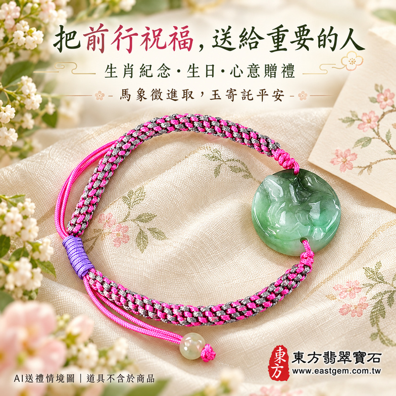 生肖馬A貨翡翠玉珮手鍊 淡綠色糯種緬甸玉馬牌玉墜 溫潤玉感與自然綠色層次 馬牌雕刻搭配桃紅灰黑編繩及紫色繩結 寄託一馬當先 馬到成功 龍馬精神 積極進取與平安順心的吉祥祝福 OHO001 附A貨翡翠雙證書 男女日常配戴 生肖紀念與生日心意贈禮 可洽詢客製化翡翠馬吊墜玉珮手鍊及手圍調整-5 生肖馬A貨翡翠玉珮手鍊 淡綠色糯種緬甸玉馬牌玉墜 溫潤玉感與自然綠色層次 馬牌雕刻搭配桃紅灰黑編繩及紫色繩結 寄託一馬當先 馬到成功 龍馬精神 積極進取與平安順心的吉祥祝福 OHO001 附A貨翡翠雙證書 男女日常配戴 生肖紀念與生日心意贈禮 可洽詢客製化翡翠馬吊墜玉珮手鍊及手圍調整-5