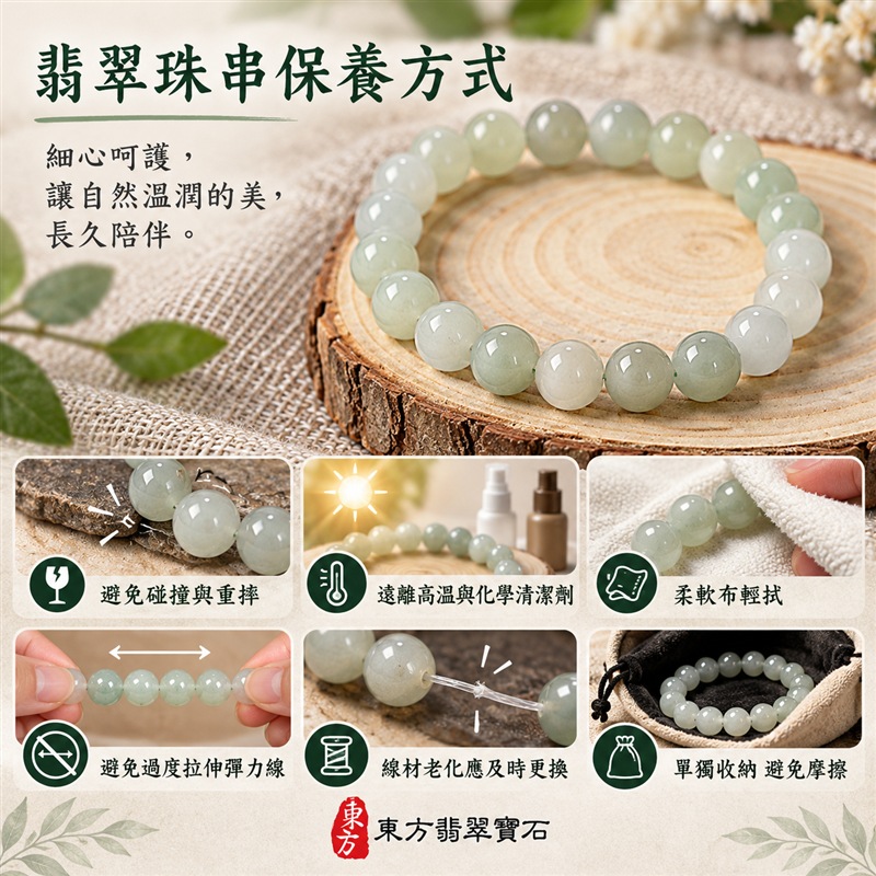 天然A貨糯種翡翠手鍊|緬甸玉翡翠珠串・翡翠珠子・翡翠手珠|淺綠色約7.6mm圓珠22顆|乳白、淺綠與灰綠自然交織・玉色柔和溫潤・圓潤拋光・天然棉絮與色根各具特色|圓珠相連寓意圓滿和諧、福氣相伴,淡綠翡翠寄託生機長青與平安順遂,乳白色象徵純淨平和|細緻珠徑・彈力串珠方便穿戴・簡約百搭・男女皆宜|適合日常佩戴、商務通勤、休閒穿搭、生日送禮、親友祝福及個人珍藏|可洽詢客製化翡翠珠串、翡翠珠子、緬甸玉手鍊、緬甸玉珠串、緬甸玉珠子及緬甸玉手珠|附A貨翡翠雙證書|東方翡翠寶石|ONG017-5 天然A貨糯種翡翠手鍊|緬甸玉翡翠珠串・翡翠珠子・翡翠手珠|淺綠色約7.6mm圓珠22顆|乳白、淺綠與灰綠自然交織・玉色柔和溫潤・圓潤拋光・天然棉絮與色根各具特色|圓珠相連寓意圓滿和諧、福氣相伴,淡綠翡翠寄託生機長青與平安順遂,乳白色象徵純淨平和|細緻珠徑・彈力串珠方便穿戴・簡約百搭・男女皆宜|適合日常佩戴、商務通勤、休閒穿搭、生日送禮、親友祝福及個人珍藏|可洽詢客製化翡翠珠串、翡翠珠子、緬甸玉手鍊、緬甸玉珠串、緬甸玉珠子及緬甸玉手珠|附A貨翡翠雙證書|東方翡翠寶石|ONG017-5